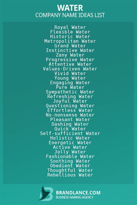 1692 Best Water Company Name Ideas List Generator 2024