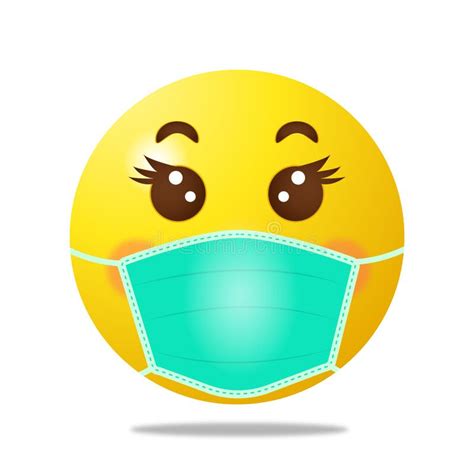 Emoji Avec Le Masque Médical Émoticône De Haute Qualité Sur Le Fond