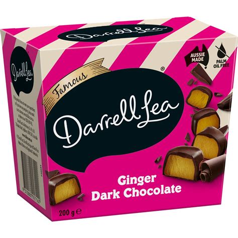 Darrell Lea Ginger Dark Chocolate Dark Chocolate Box 200g Woolworths