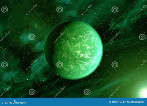 Green Exoplanet In Deep Space Elements Of This Image Furnished By Nasa