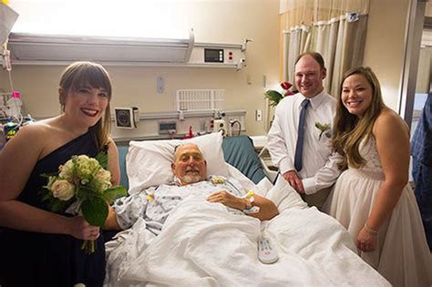 Bride Cuts Wedding Cake By Her Dying Fathers Hospital Bed