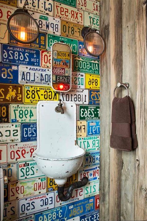 Pin By Miso Joskic On Ideas License Plate Rustic Toilets Curtain