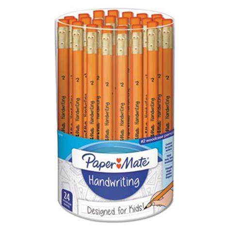 Papermate 2021787 Handwriting Woodcase Pencils Barrel Orange Pack Of