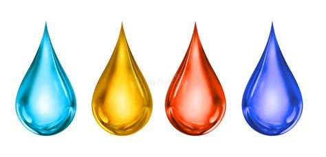 Water Drops Four Color Drops Isolated Stock Illustration Illustration