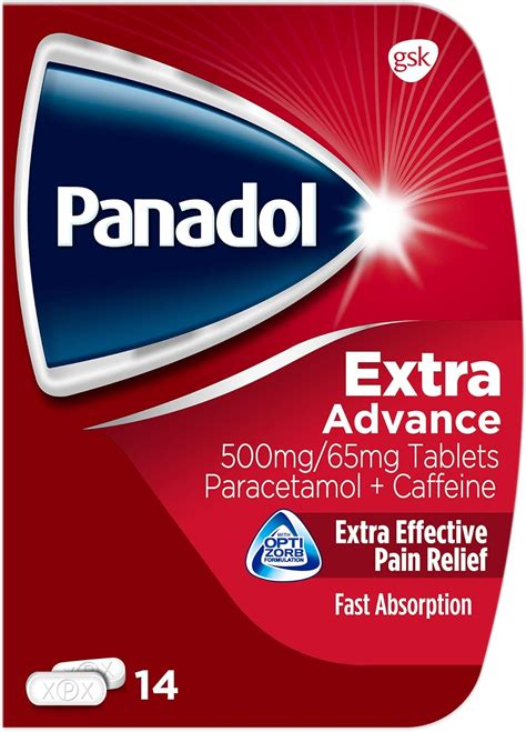 Panadol Paracetamol Caffeine Pain Relief Tablets 500mg65mg Extra