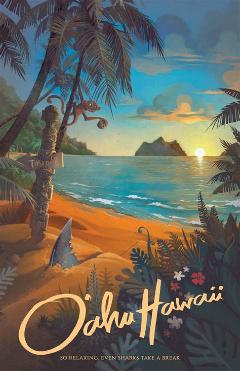 Hawaii North Shore Travel Poster Hawaii Art Hawaii Wall Art Etsy