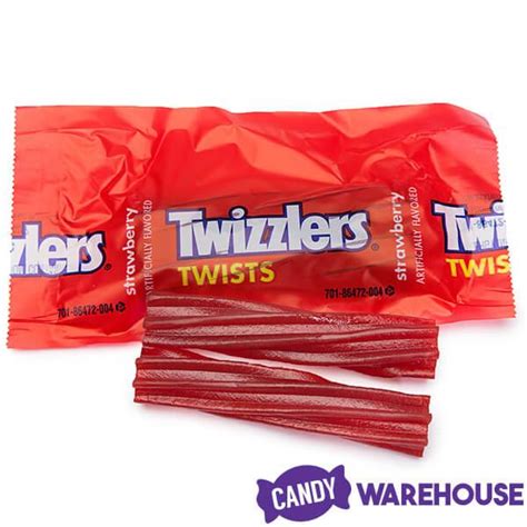 Twizzlers Strawberry Twists Snack Size Packs 65 Piece Bag Candy Warehouse