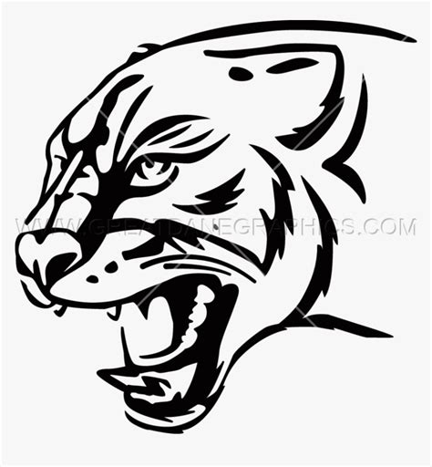 Cougar Clipart Png Download Black And White Panther Head Clipart