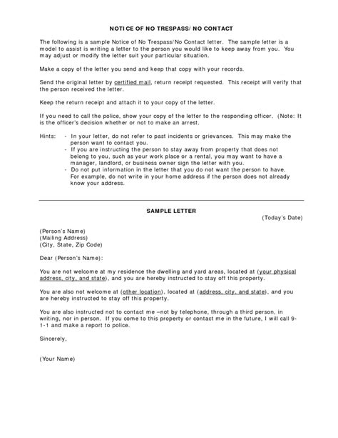 A no trespass letter is sent to anyone you want to forbid from entering your property. Search Results Sample No Trespassing Letter - BestTemplatess