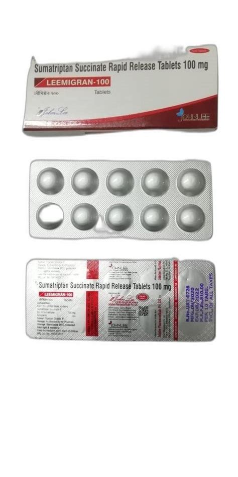 Sumatriptan Succinate Rapid Release Tablets 100 Mg Packaging Type