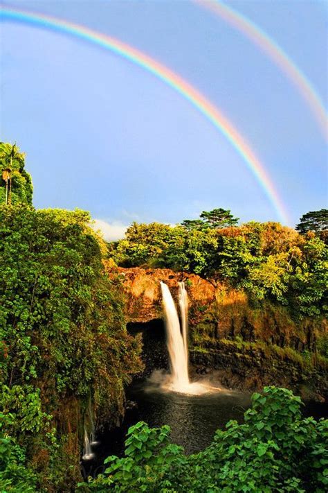 Hawaii Beautiful Nature Waterfall Rainbow Falls