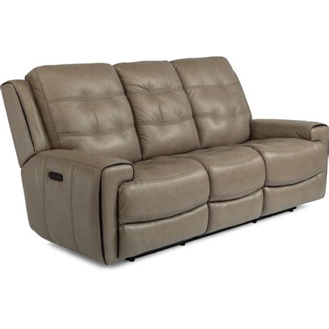 Leather Power Reclining Sofa With Power Headrests By Flexsteel