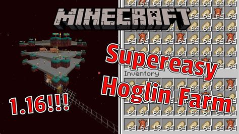 Minecraft Super Easy Hoglin Farm Minecraft 116 Youtube