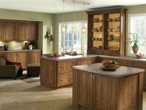 Rustic Wood Species And Clean Door Styles Give This Kitchen An Inviting