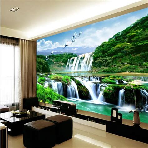 Beibehang Custom 3d Wallpaper Luxury Quality Hd Crane Falls Natural