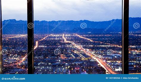 Las Vegas Skyline At Sunset The Strip Aerial View Of Las Vegas