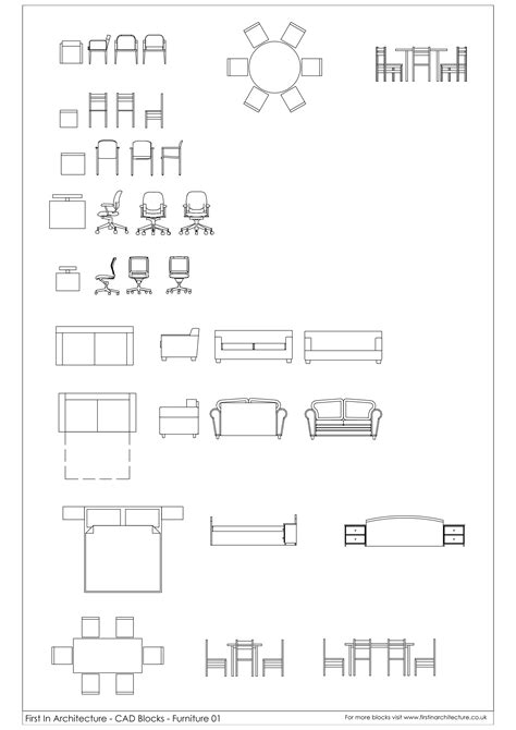 The furniture cad library includes dwg models for living room furniture, office and conference room cad blocks, lounge chair blocks, free sofa cad. CAD Blocks Furniture | First In Architecture