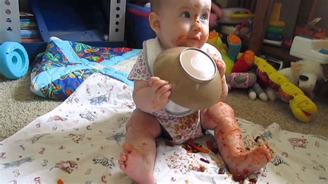 Baby Led Weaning Six Month Old Eating Chili Youtube