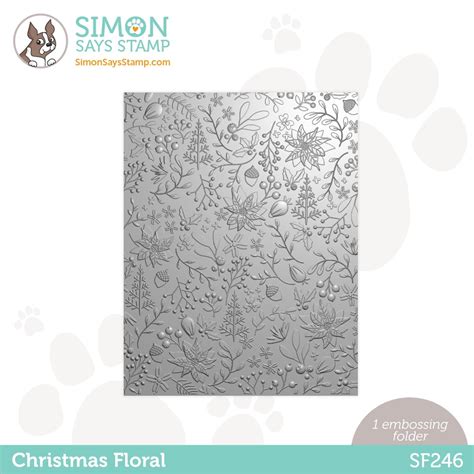 Simon Says Stamp Embossing Folder Christmas Floral Sf246 Handmade