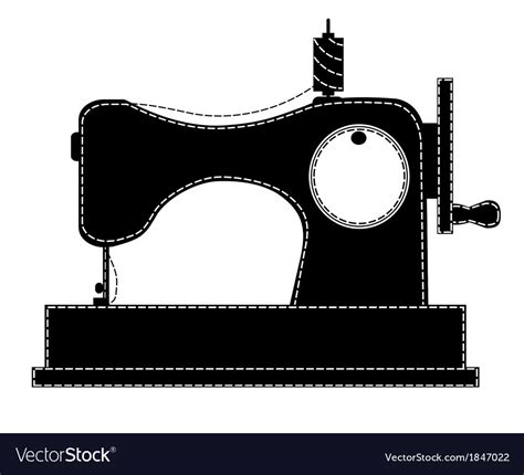 Download Silhouette of the sewing machine Royalty Free Vector Image