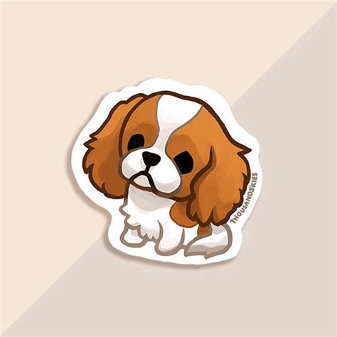 Vinyl Sticker Cavalier King Charles Spaniel Bleinheim Etsy Cute Dog