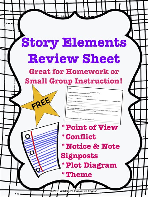 Free Story Elements Review Worksheet Use With Any Short Story Great