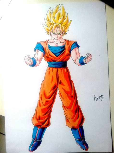 Sorry for the fail coloring but the lineart is what really counts. Drawing Goku (com imagens) | Anime