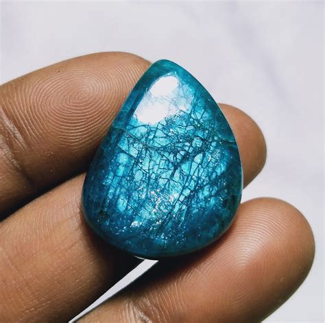 Semi Precious Stone Apatite Stone Gemstone Blue Stone Etsy