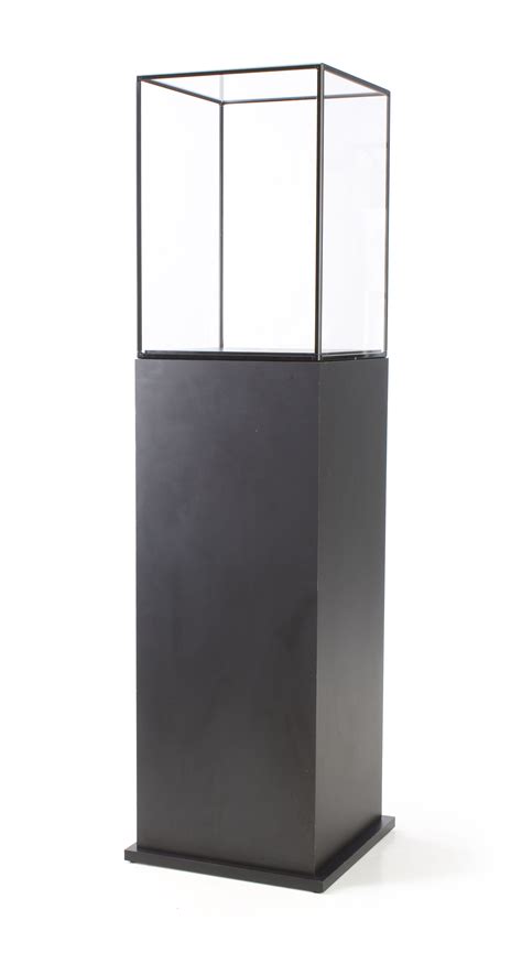 Pedestal Display Showcase Acrylic Case Aluminum Edging Display