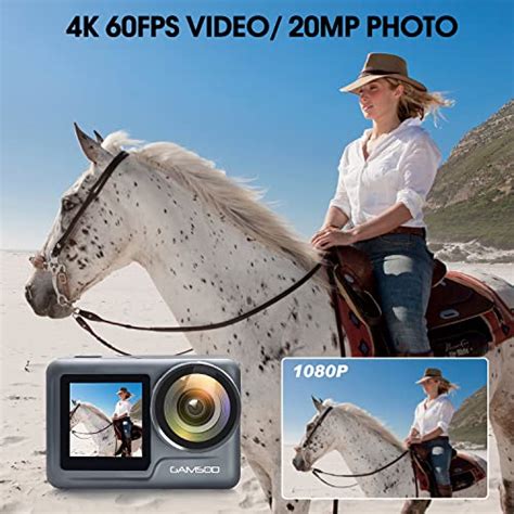 Gamsod Upgraded 4k60fps 20mp Wifi Action Camera With Front Lcd And Touch Rear Screens 30m