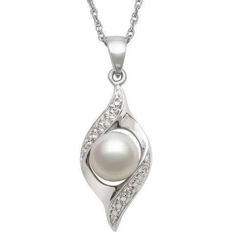 Pearlzzz Cultured Freshwater Pearl And Diamond Accent Teardrop