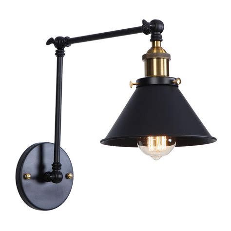 Paired with the graceful, curved shape of the matte black chic arm, it makes for a wall sconce that suits any decor style. WS 5.31 in. 1-Light Black Matte Wall Sconce Industrial ...