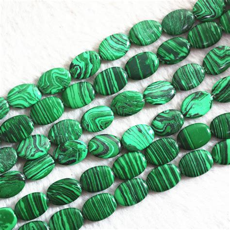 Fashion Green Synthetic Malachite Semi Precious Stone 13x18mm Oval
