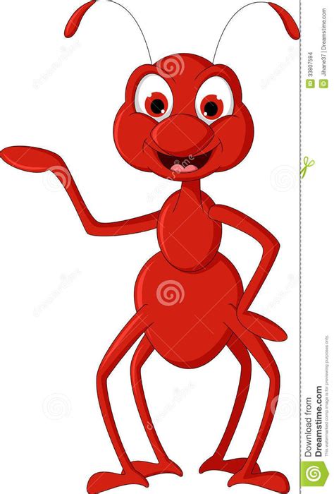 Illustration About Illustration Of Red Ant Cartoon Presenting