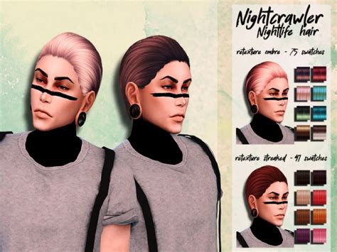 The Sims Resource Nightcrawler`s Nightlife Hair Retextured By