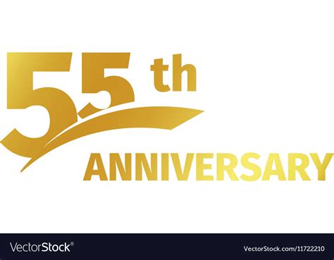 Isolated Abstract Golden 55th Anniversary Logo Vector Image