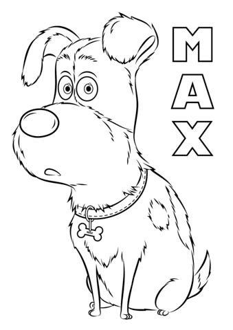 Max in front the door. Max from the Secret Life of Pets coloring page | Free ...