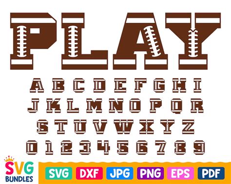 Football Font Svg Dxf Png Jpeg Stitched Letters And Numbers Etsy