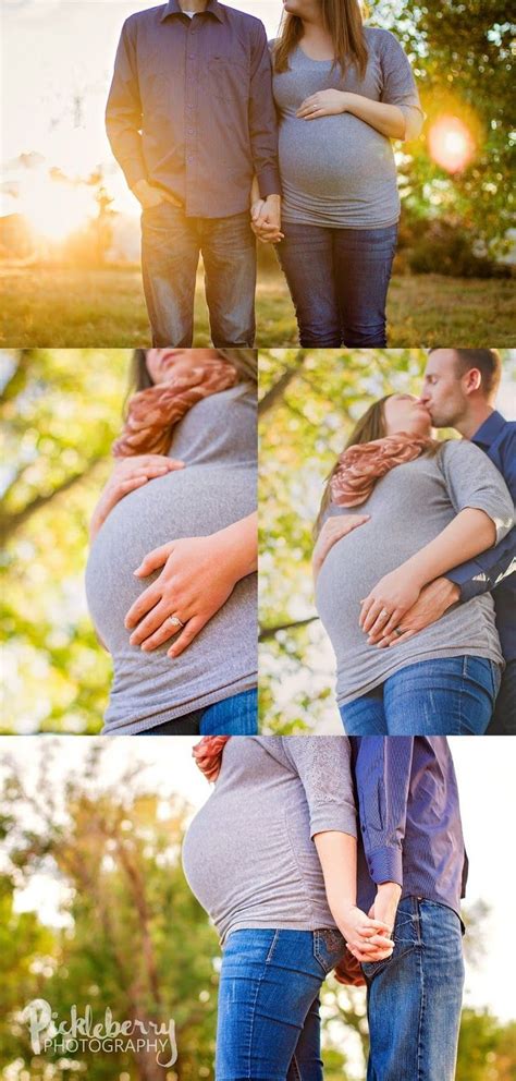 Maternity Photography Session At Sunset Poses Focusing On The Belly