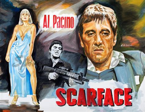 Al Pacino Scarface 1983 Original Painting Movie Poster