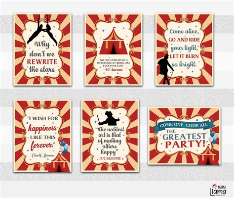 Circus Signs Greatest Showman Circus Birthday Party Quotes Canvas