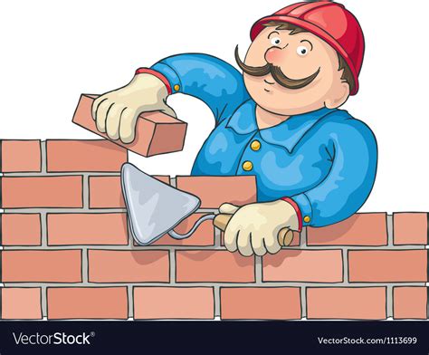 Bricklayer At The Work Royalty Free Vector Image