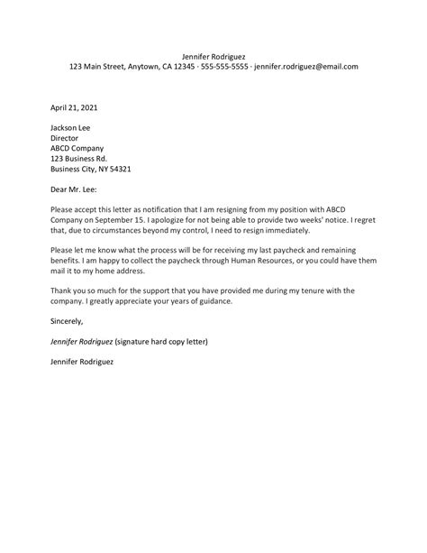 Explore Our Example Of Resignation Letter Without Notice Template The Best Porn Website