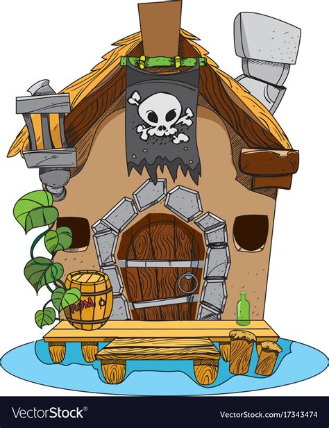 Witches Hut Cartoon Of A House Sorceress Drawing Vector Image