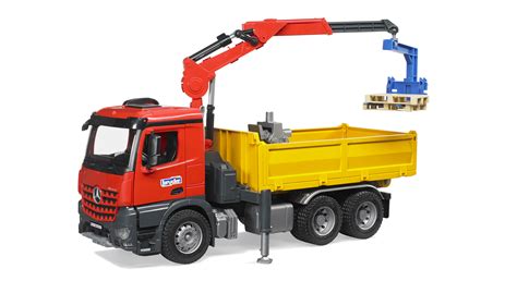 Bruder Mb Arocs Construction Truck With Crane And Pallet Kids Toy Model