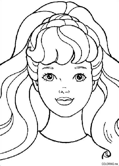 Coloring Page Barbie Face Coloring Me