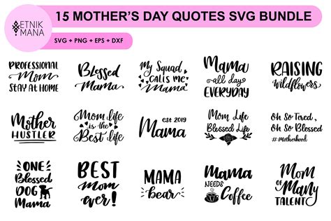 Mothers Day Quotes Bundle Svg Dxf Png By Svgbundlesco Thehungryjpeg