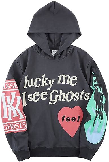 Nagri Mens Lucky Me I See Ghosts Hoodie Pullover Hooded Sweatshirt