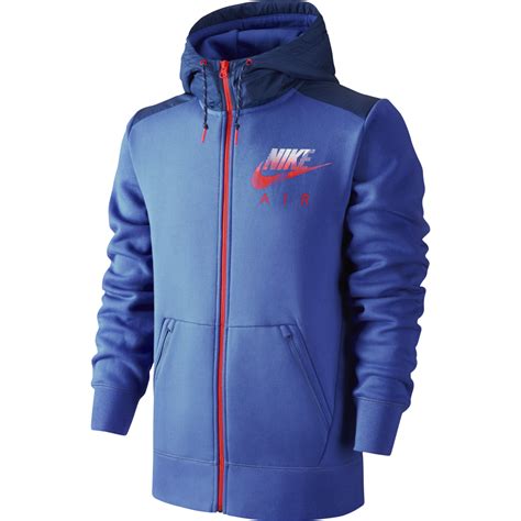 Nike Air Mens Hybrid Fleece Full Zip Hoody In Blue