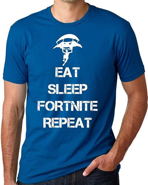 Teeinks Fortnite Eat Sleep Fortnite Repeat Blue T Shirt Teevimy